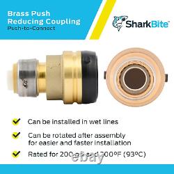 1-1/2 Inch X 1 Inch Reducing Coupling, Push to Connect Brass Plumbing Fitting, P