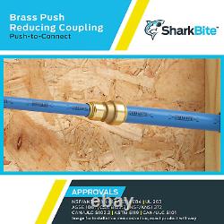 1-1/2 Inch X 1 Inch Reducing Coupling, Push to Connect Brass Plumbing Fitting, P