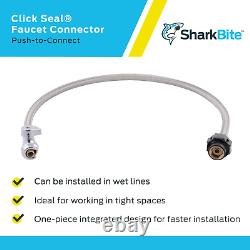 1/2 Inch Straight Stop x 7/8 Inch Ballcock Click Seal Toilet Connector x 16 Inch