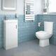 400mm Vanity & Close Coupled Toilet Slimline Square Sink Cabinet Cloakroom Set