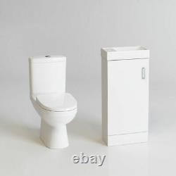 400mm Vanity & close coupled Toilet Slimline square Sink Cabinet Cloakroom Set