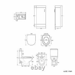 400mm Vanity & close coupled Toilet Slimline square Sink Cabinet Cloakroom Set