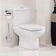600mm Square Compact Short Projection Close Coupled Toilet Cistern Wrapover Seat