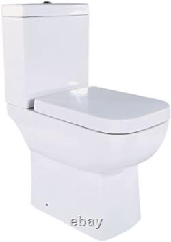 Appleby Close Coupled Comfort Height Toilet & Soft Close Seat White Square
