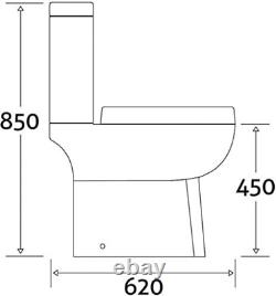 Appleby Close Coupled Comfort Height Toilet & Soft Close Seat White Square