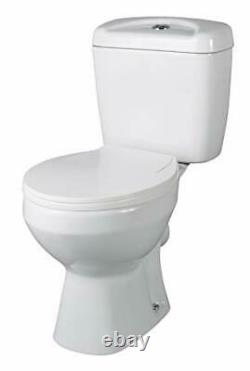 Base Ceramic White Close Coupled Modern Cloakroom Bathroom WC Toilet Pan