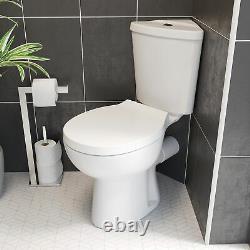 Bathroom Close Coupled Corner Toilet Space Saving WC Pan Soft Close Seat Cistern