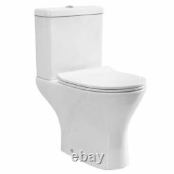 Ceramic Round Short Projection Compact Close Coupled Toilet pan wc Soft Closing