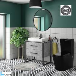 Close Coupled Back to wall Square Caprice Black Toilet WC Bathroom Soft Close