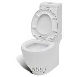 Close Coupled Bathroom Toilet Ceramic Soft Close Seat White Dual Flush WC