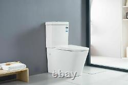 Close Coupled Bathroom Toilet Modern Square Ceramic Free Soft Close Seat WC