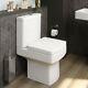 Close Coupled Bathroom Toilet Modern White Square Ceramic Soft Close Seat Wc Ndt