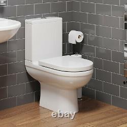 Close Coupled Bathroom Toilet Space Saving 360mm Pan Soft Close Seat Dual Flush