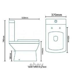 Close Coupled Toilet & 460mm Semi-Pedestal Basin 1 Tap Hole Bathroom Suite Loo