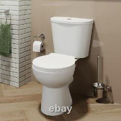 Close Coupled Toilet Ceramic Toilet WC Bathroom Pan Cistern & Soft Close Seat
