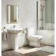 Close Coupled Toilet & Full Pedestal Basin Suite 1 Tap Hole Bathroom Sink