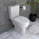 Close Coupled Toilet Wc Dual Flush Soft Close Seat Bathroom White Ceramic Modern