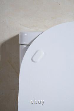 Close Coupled Toilet WC Power Flush D Shape White Back To Wall Water Saving WC