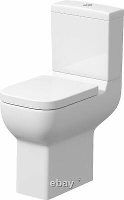 Comfort Raised Height Close Coupled Toilet Bathroom WC Modern White Soft Close