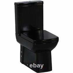 Creavit Lara Combined Bidet WC Black Square pan close coupled toilet