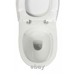 Creavit Round Rimless Close Coupled Toilet Pan WC Back to wall soft close Seat