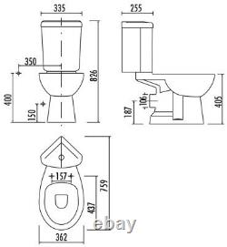 Creavit Sedef SD310 P Trap Corner Close Coupled Toilet pan Space Saving WC seat
