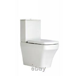 Creavit Square Rimless Close Coupled Combined Bidet Toilet Pan WC Back to wall