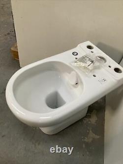 Deluxe Rimless Close Coupled Open Back WC Toilet Pan EC1019
