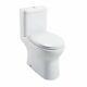 Deluxe Round Rimless Close Coupled Open Back Toilet Pan Wc Soft Close Seat