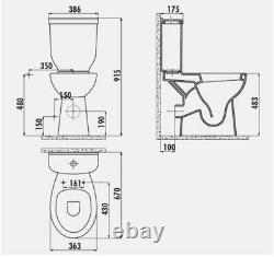 Disabled Doc M Combined Bidet Close Coupled Toilet WC Comfort Height Pan P Trap
