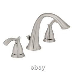 Glacier Bay Edgewood 8 in. Widespread 2-Handle Bathroom Faucet, Brushed Nickel