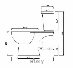 ICare Disabled Doc M Close Coupled Toilet Comfort Height Pan Cistern Seat