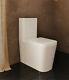 Jade Square Close Coupled Rimless Wc Toilet Pan Back To Wall Wrap Over Soft Seat