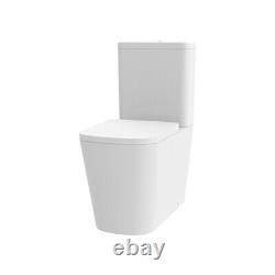 JADE Square Close Coupled Rimless WC Toilet Pan Back to wall wrap over soft seat