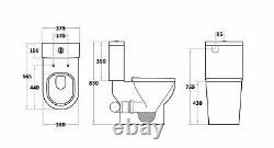 Lucia Modern Toilet Close Coupled WC Soft Close Seat Cistern Round NEW Open Back