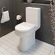 Modern Bathroom Toilet Close Coupled Wc Soft Close Seat Cistern Pan Curved White