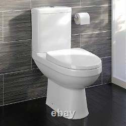 Modern White Close Coupled Toilet with Cistern Soft Close Seat