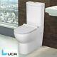 New Belissa Round Back To Wall Close Coupled Modern Toilet Wc Soft Close Seat