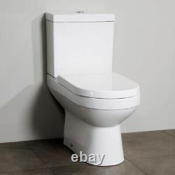 NEW Modern White Bathroom Soft Close Coupled Toilet WC Cistern Seat + Dual Flush