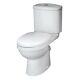 Nuie Ncs250 Ivo Mmodern Ceramic Coupled Toilet And Soft Close Seat, White, Se