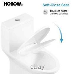 One Piece Toilet 0.8 GPF/1.28 GPF Dual Flush Elongated Soft-Close Seat