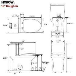 One Piece Toilet ADA Chair 0.8 /1.28 GPF Dual Flush Elongated Soft-Close Seat