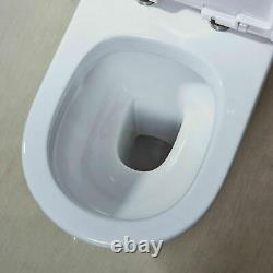 Oval Round BTW Close Coupled Modern Toilet Soft Close Seat + Free Pan Connector