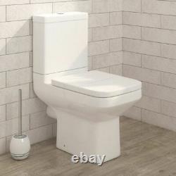 Perth square Close Coupled Toilet pan wc open back Soft seat 600