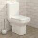 Perth Square Close Coupled Toilet Pan Wc Open Back Soft Seat 600