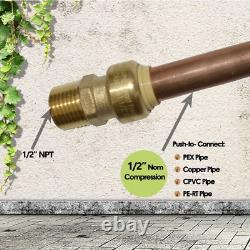 Pex Fitting Straight Coupling Push Fit PEX Fittings 1/2, Push-To-Connect Copper