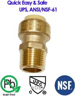 Pex Fitting Straight Coupling Push Fit PEX Fittings 1/2, Push-To-Connect Copper