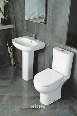 RAK Ceramics Tonique Close Coupled Toilet WC Soft Close Seat Full Access White