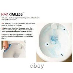 RAK Resort Maxi Rimless Close Coupled Full Access Toilet Pan WC Pack Soft Seat
