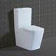 Rimless Back To Wall Square Close Coupled Toilet Wc Pan Soft Close Wrap Seat